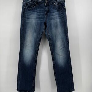 Vigoss The Chelsea Slim Boot Jeans Womens 15/16 Dark Wash Stretch Bootcut Denim